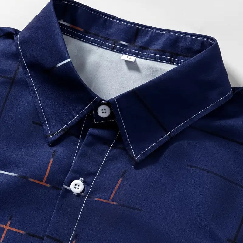 [Leve 5, Pague Só 3] Camisa Social Acetinada de Manga Longa Casual Rivanex em 83% Algodão Peruano, 11% Seda Gelo e 6% Elastano + Brindes: Cinto, Relógio e Carteira
